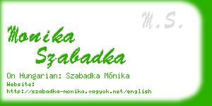 monika szabadka business card
